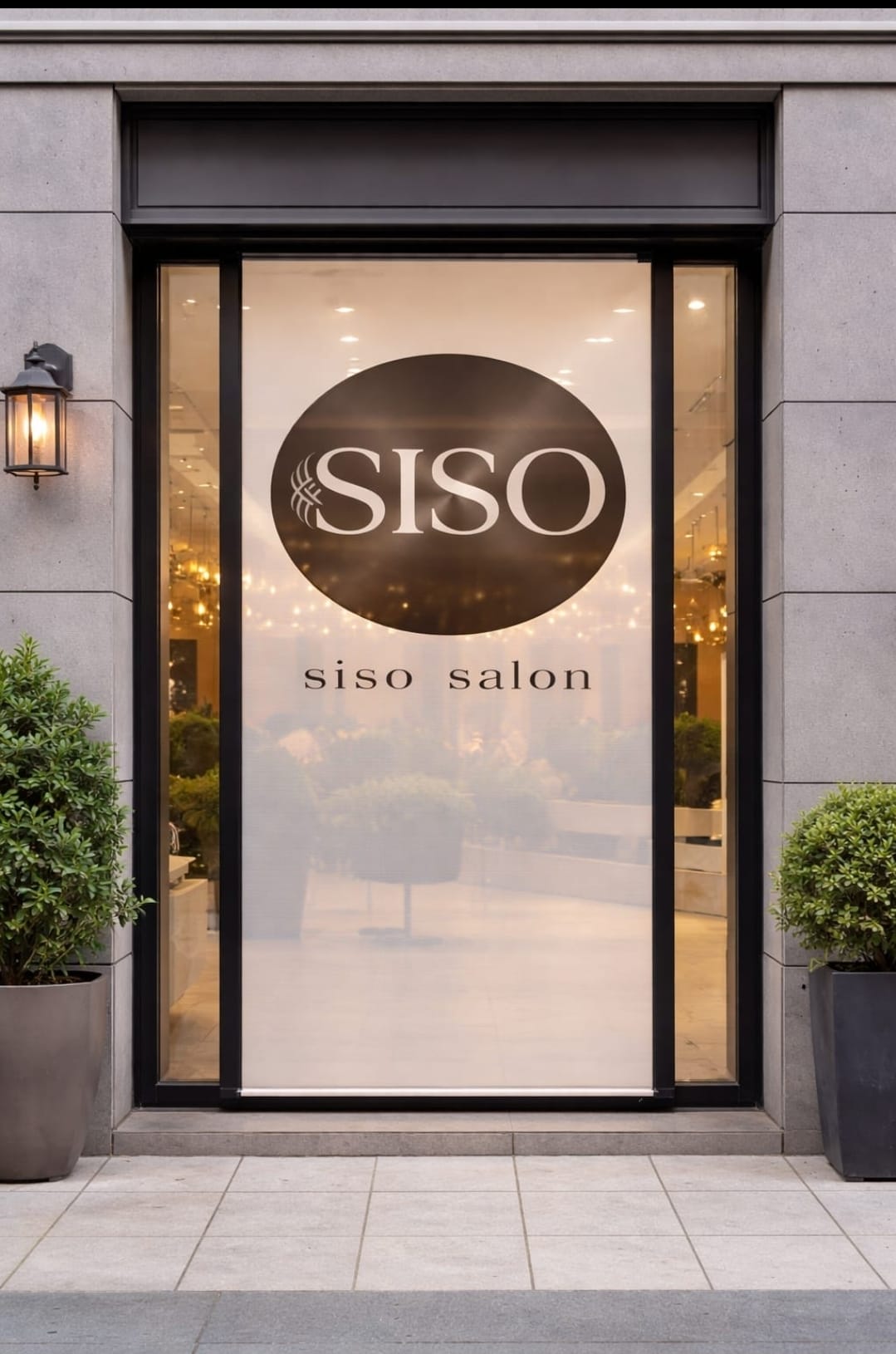 SISO Salon branded blinds